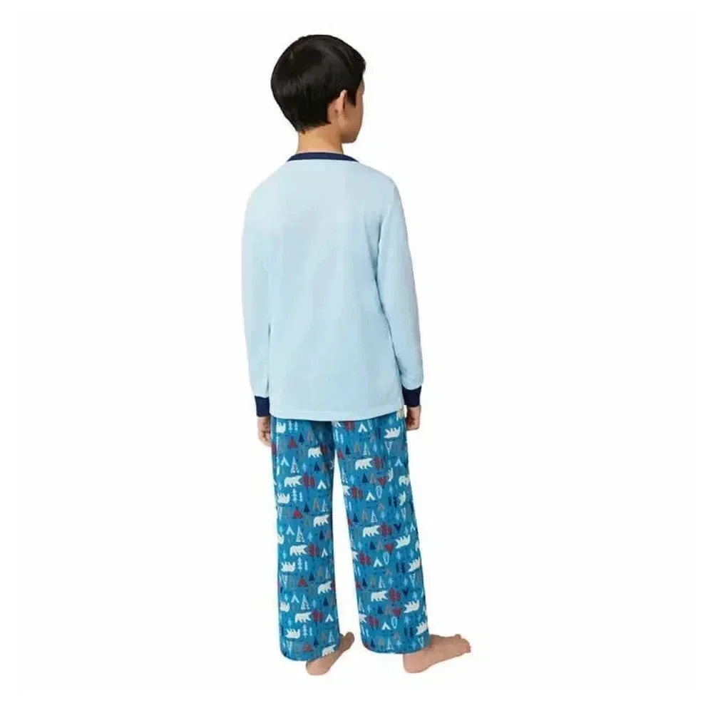 #3 Eddie Bauer Youth 3-piece Robe & Matching Pajamas Set Size Medium 10/12 Boys